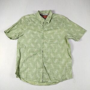 Tommy Bahama Shirt Mens Large‎ Leaf Print Button Up Short Sleeve Relax Hawaiian